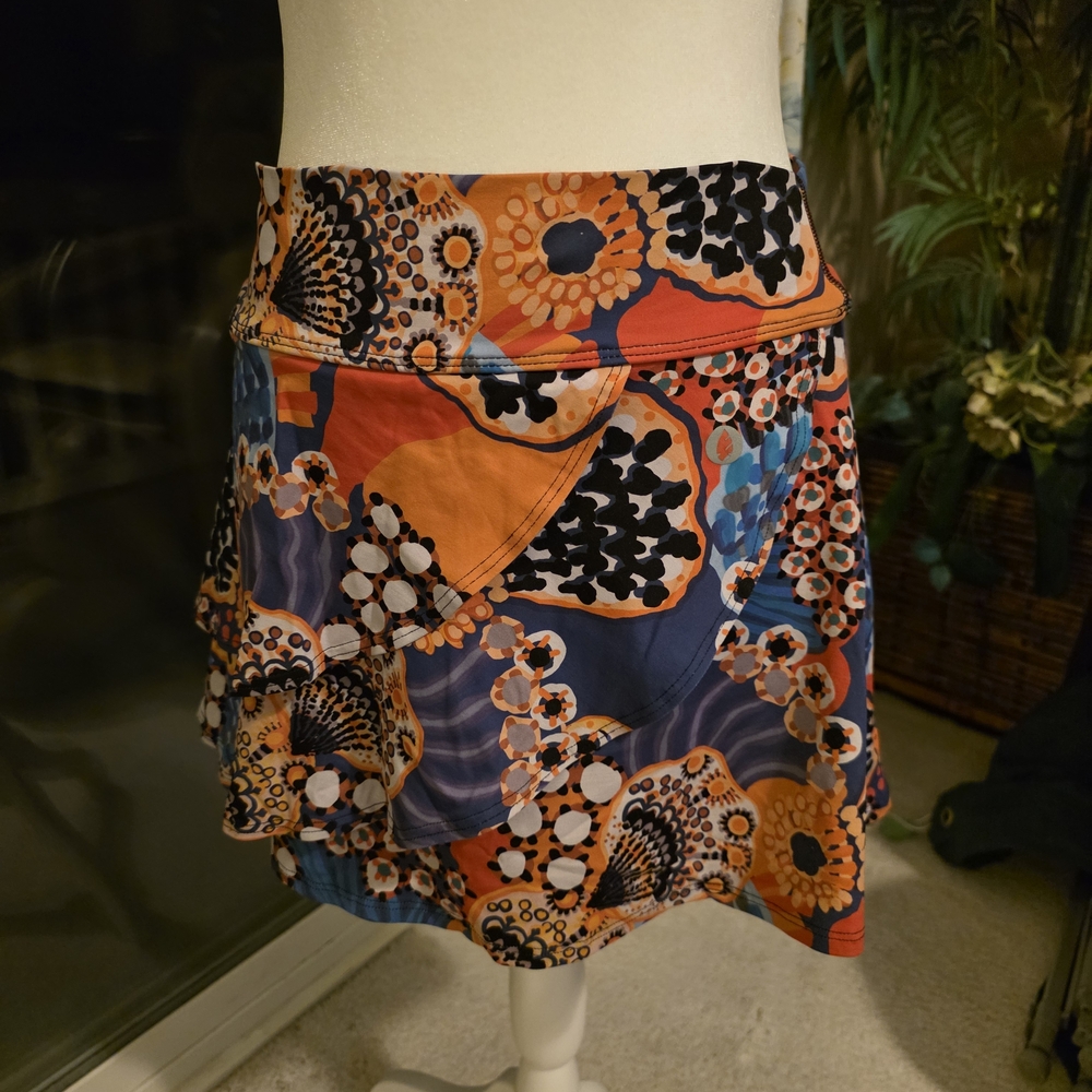 Dona Jo Abstract Seashell Pickleball Tennis Skort, Size M